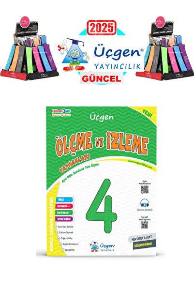 Üçgen Yayıncılık 4.SINIF SÜREÇ ve ÖLÇME DEĞERLENDİRME Sınav Kitabı Her Ders için 6 Sınav + Polo Kalemlik Hediyeli