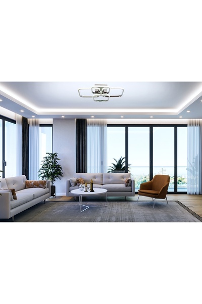 Avonni Fly Modern Avize LED 49W 56x46cm Alüminyum Profil Krom Avonni-AR-6101-4K