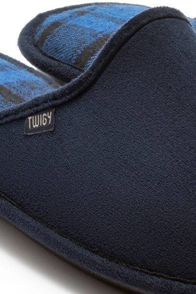 Twigy Сині чоловічі тапочки в клітинку - розмір 41/46