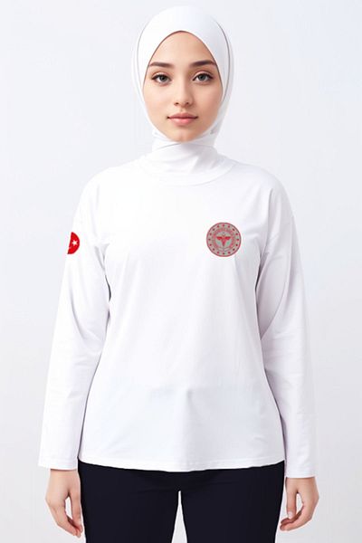 Pratik Medikal White 112 Model - Health Care Emergency Crew Neck Long Sleeve Unisex T-Shirt