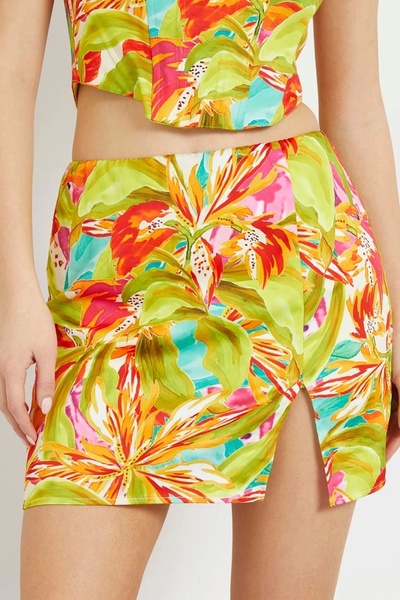 Guess Marina Satin Skort Women's Multicolor Skirt W4Yd0Ywdee2-P8Ca