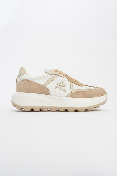 LuviShoes Γυναικεία αθλητικά παπούτσια NOLTON Μπεζ-Λευκό