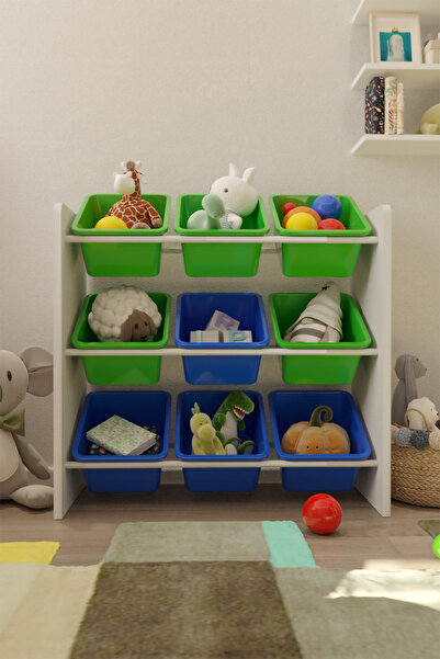 Flinder 9 Sepetli Çok Amaçlı Oyuncak Dolabı Montessori Dolap