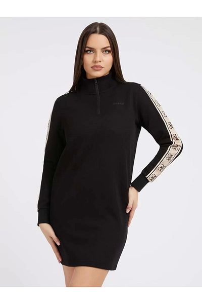 Guess فستان نسائي بشعار مخطط وتفاصيل جانبية