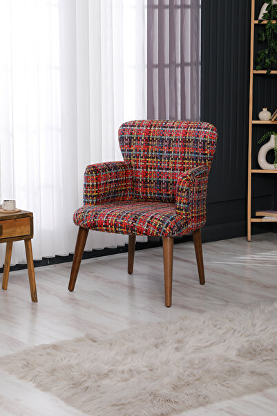 COLORMİX Berjer Tekli Koltuk Cafe Ofis Balkon Kafe Bahçe Dijital Baskı Kumaş