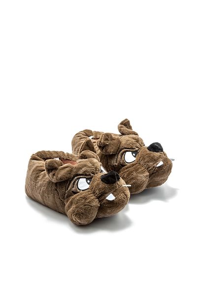 Twigy Μπαστούνι Γυναικείες Παντόφλες Animal Size Καφέ 33/38
