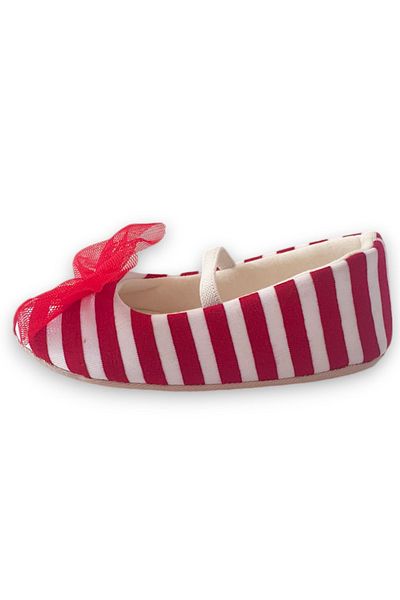 First Step Red Striped Baby Girl Elastic First Step Babet-F-544