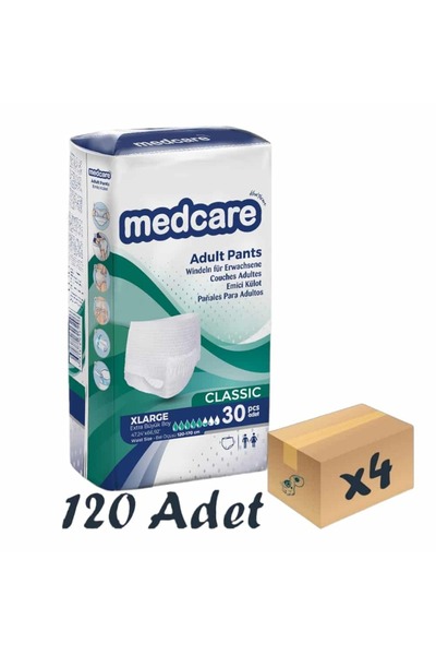 MEDCARE Classic Emici Külot Yetişkin Hasta Bezi 5,5 Damla XLarge XL Beden 30'...