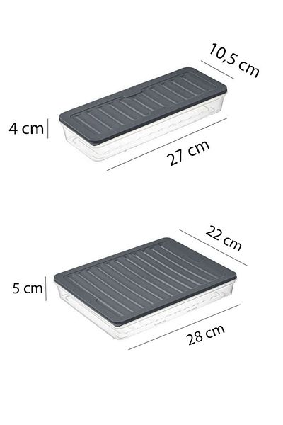 Livonelli Set of 4 Refrigerator and Microwave Storage Container - Refrigerator Organizer 2X1 Lt - 2X2.5 Lt