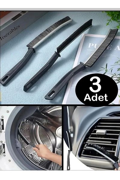 LEON LİFE Leon Life 3 Pieces Fine Cleaning Brush between Joints-Bathroom Kitchen Sink Detail Cleaning Brush