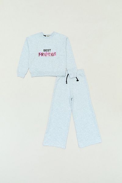 Fulla Moda Girl - Crew Neck Sequined Suit