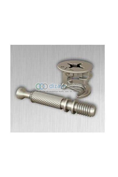 DİZAYNAKS Minifix Dolap Bağlantı Elemanı Plastik Dübelli Takım-4 Adet