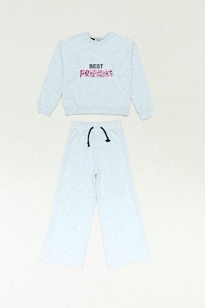 Fulla Moda Girl - Crew Neck Sequined Suit