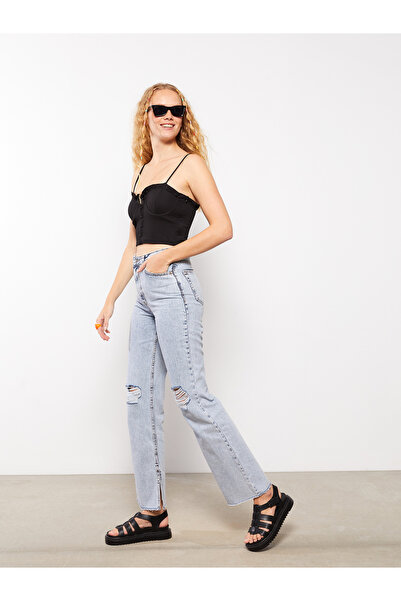 LC Waikiki Yüksek Bel Mars Flare Kadın Jean Pantolon