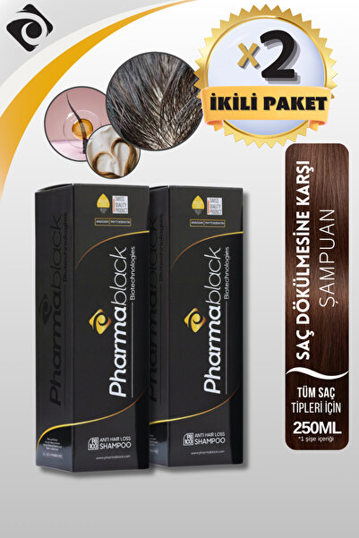 Pharmablack Saç Dökülmesine Karşı Şampuan Anagain Phtokertatin BIOTIN Zeytin Yaprağı At Kestanesi 250 ml 2adet