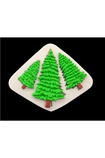 morlalem m Üçlü Mini Çam Ağacı Silikon Kalıp K-121, Kokulu Taş Sabun Alçı Mum Kalıbı