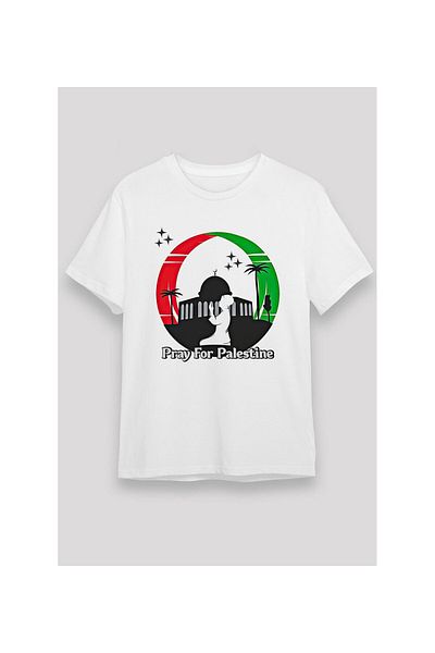 Pink Sky Tricou oversize unisex alb cu imprimeu Palestina - tricou