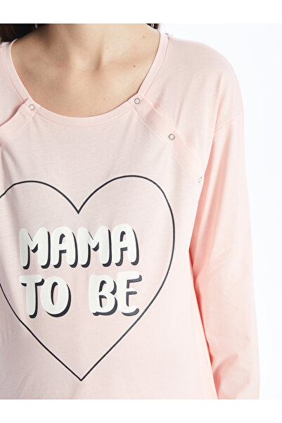 LC Waikiki Nyakú, nyomott hosszú ujjú kismama pizsama szett