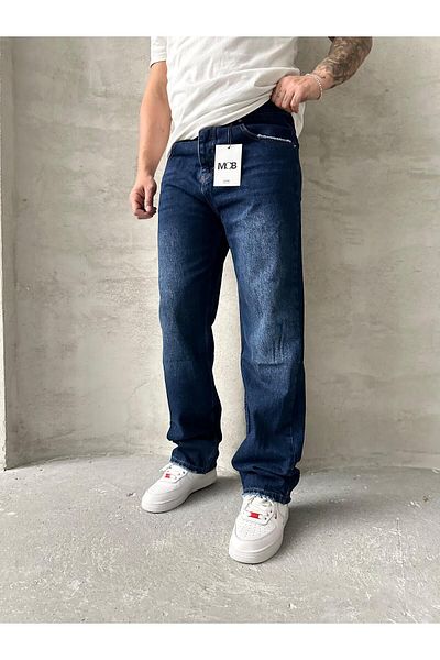 Mob Σκούρο Navy Blue φαρδύ παντελόνι