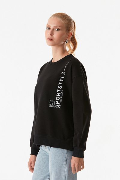 Fulla Moda Mikina Crew Neck s potištěným textem