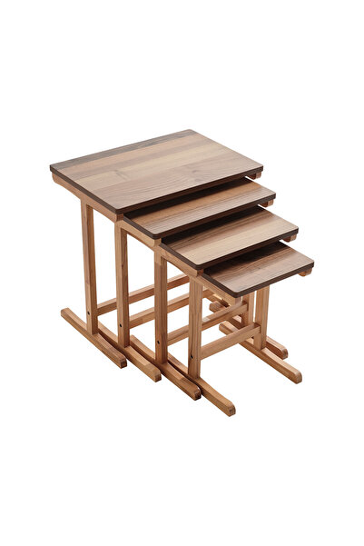 Breda Home Concept 114 Ahşap 4'lü Zigon Sehpa Seti