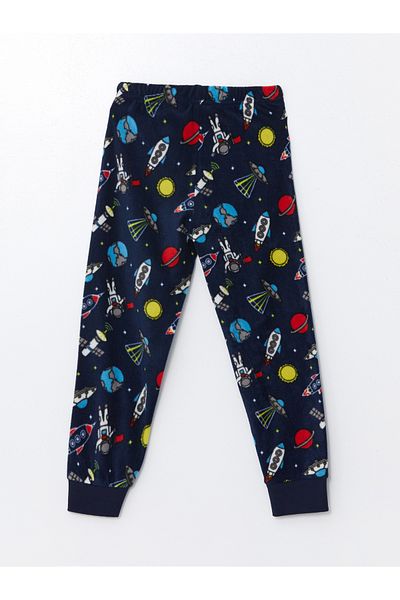 LC Waikiki Lcw Kids Navy Blue Elastic Waist Fleece Boy's Pajama Bottom