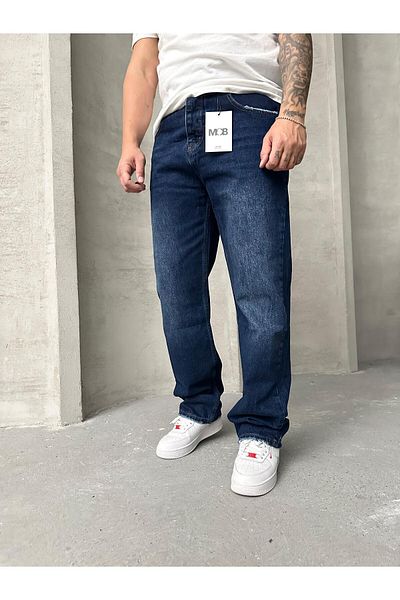Mob Σκούρο Navy Blue φαρδύ παντελόνι