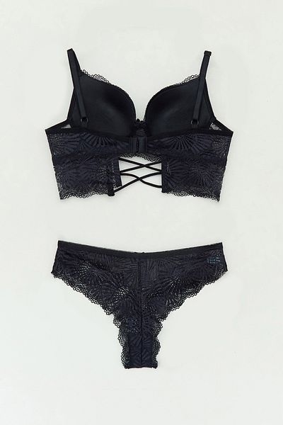 Fulla Moda Σετ σουιέν με επένδυση από δαντέλα και λεπτομέρεια κορδέλας