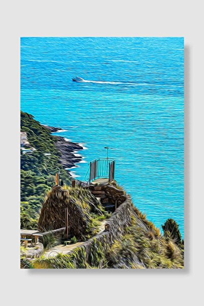 kubdekor Seacoast of Cap Martin Popart Poster Dekoratif Modern Sanatsal Duvar...