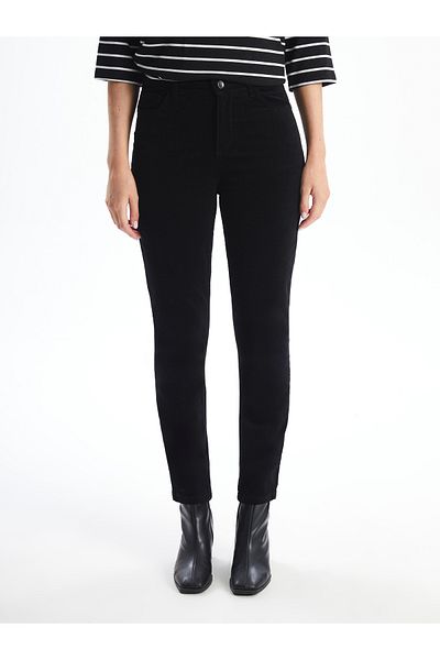 LC Waikiki Pantaloni de damă din catifea slim fit