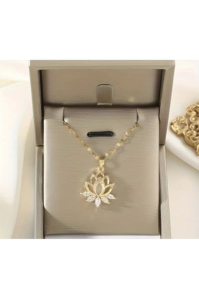 stainless steell Stylish Elegant Lotus Flower Necklace