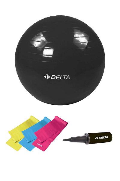 Delta Set of 3 Pilates Ball and Tape Suitable for 170-179 Cm Height Range - Resistance Tire Pump