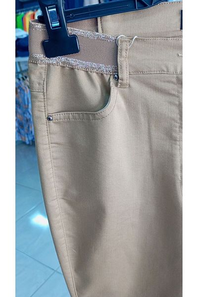 AKŞEN GİYİM LARGE SIZE BOL LYCRAL COTTON LINEN FABRIC SIDE SILVERY RUBBER DETAIL ANKLE-LENGTH LEGEND PANTS