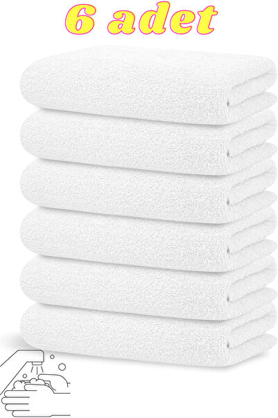 FUNNDY Set od 6 belih pamučnih ručnika za ruke 50x90 cm, hotelski ručnici