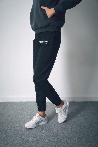 Fulla Moda Κείμενο εμπριμέ Jogger Sweatpants - Ελαστική μέση