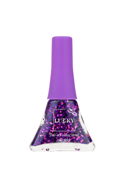 Lukky طلاء أظافر قابل للتقشير مع بريق 0.19 أونصة سائلة (أرجواني-15 قيراط)