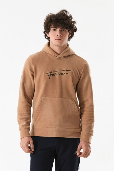 Fulla Moda Φούτερ Fleece με κουκούλα - Κέντημα με γράμματα και τσέπες καγκουρό