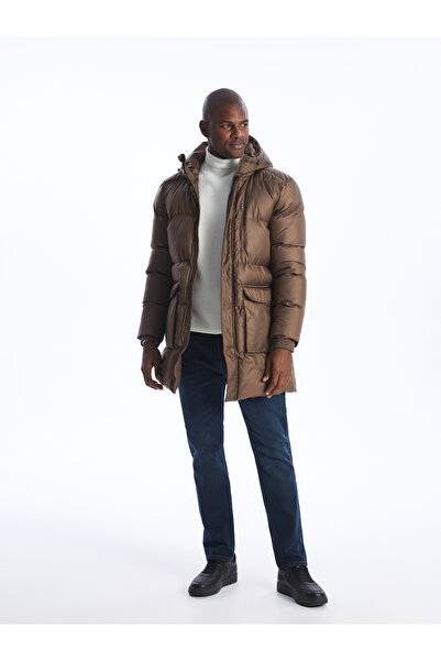 LC Waikiki Pánský nafouknutý kabát s kapucí Standard Mold