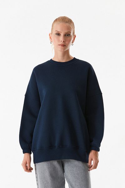 Fulla Moda Основен суичър с кръгло деколте