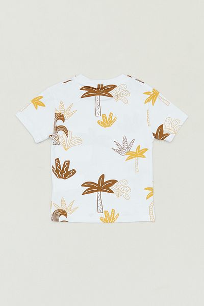 Fulla Moda Boy - Palm Tree Printed Crew Neck T-Shirt