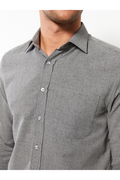 LC Waikiki Pánská košile Dobby se vzorem Regular Fit s dlouhým rukávem