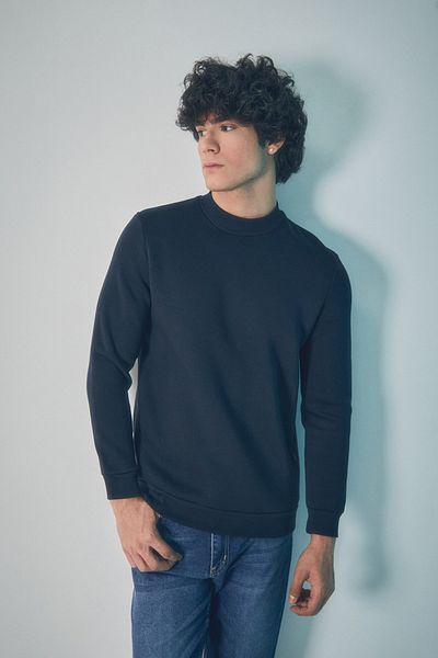 Fulla Moda Φούτερ με 3 νήματα Basic Crew Neck