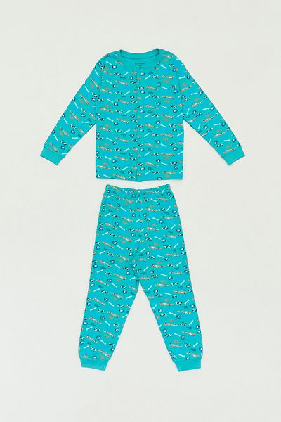Fulla Moda Boy's Pajama Set - with Car Print and Snaps