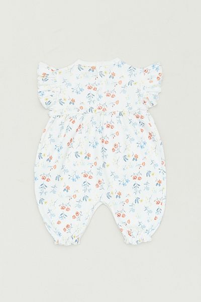 Fulla Moda Ruffled Sleeve and Floral Patterned Girls' Jumpsuit