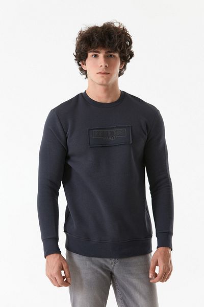 Fulla Moda Φούτερ με λαιμόκοψη με 3 κλωστές