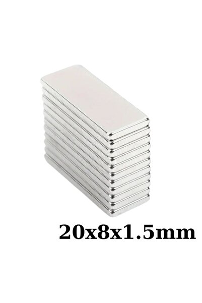 Motorobit 20x8x1.5mm Neodyum Güçlü Mıknatıs - Neodim Magnet