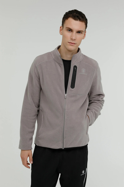 lumberjack Nordic Gri Melanj Fermuarlı Erkek Polar