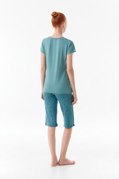 Fulla Moda Set pijama cu imprimeu text cu decolteu