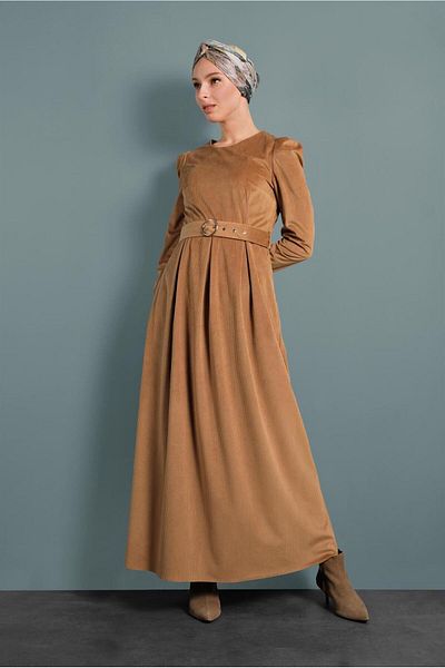 Alvina Βελούδινο Φόρεμα 40350 - Απλό Σχέδιο