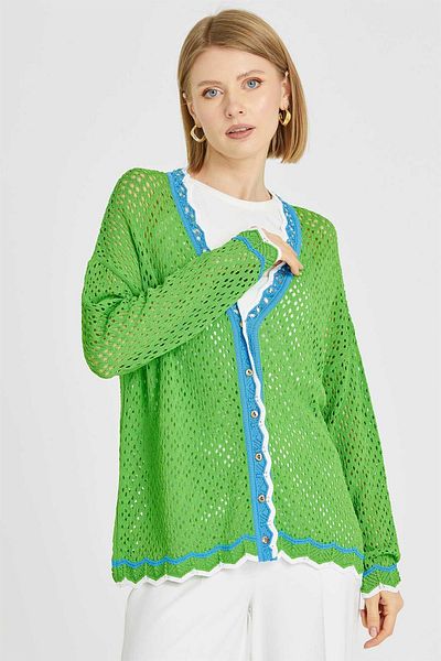 Two Mail Green Bead Cardigan